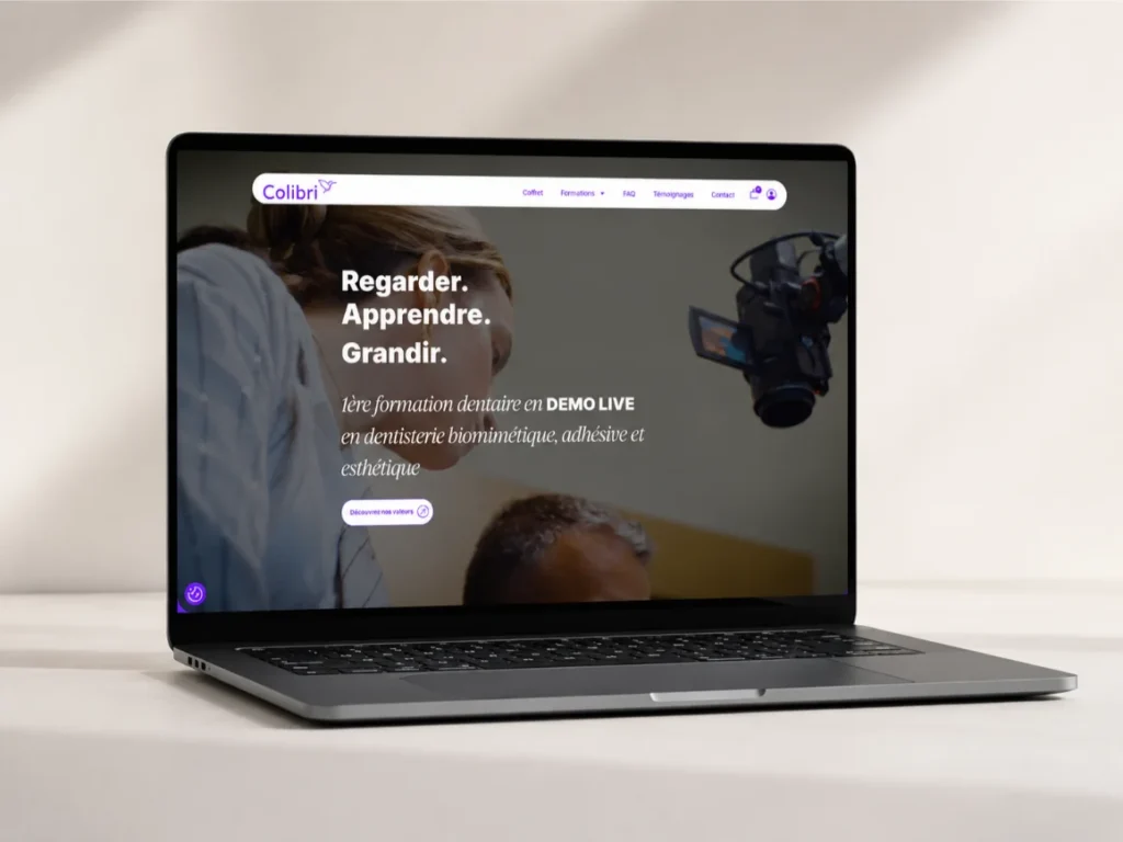 le site colibri sur laptop
