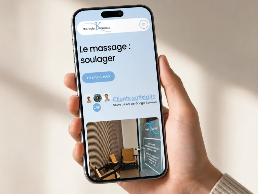 le site de ktherapie sur mobile