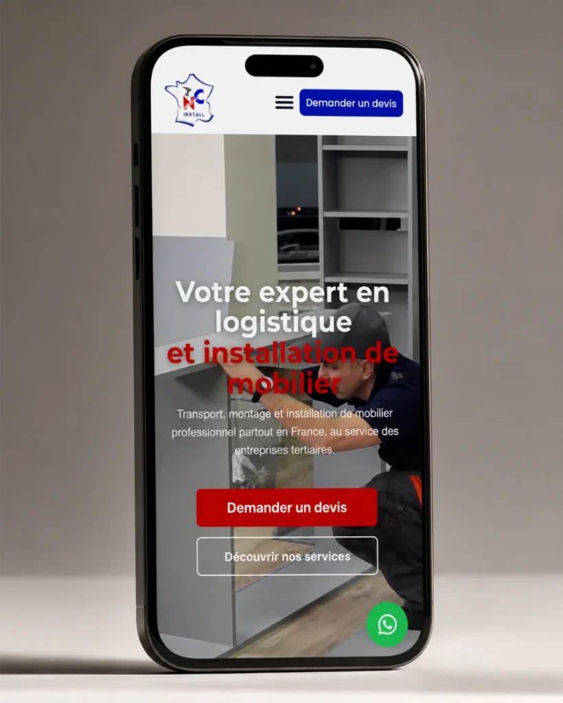 le site de ncinstalltransports sur mobile