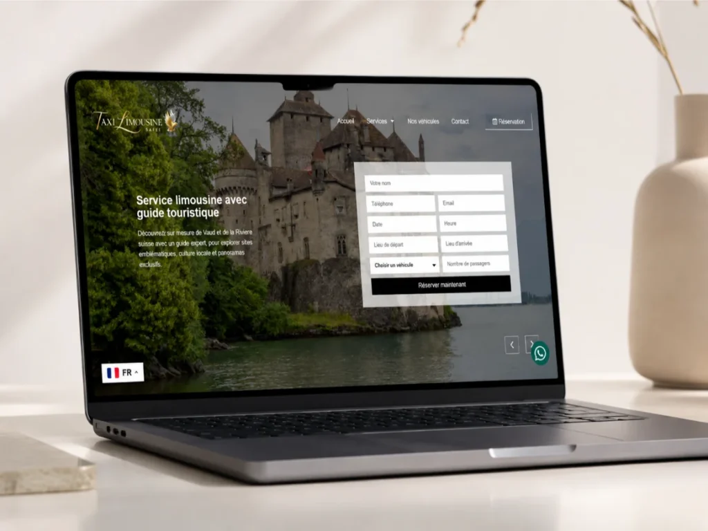 le site de saifi limousine sur laptop