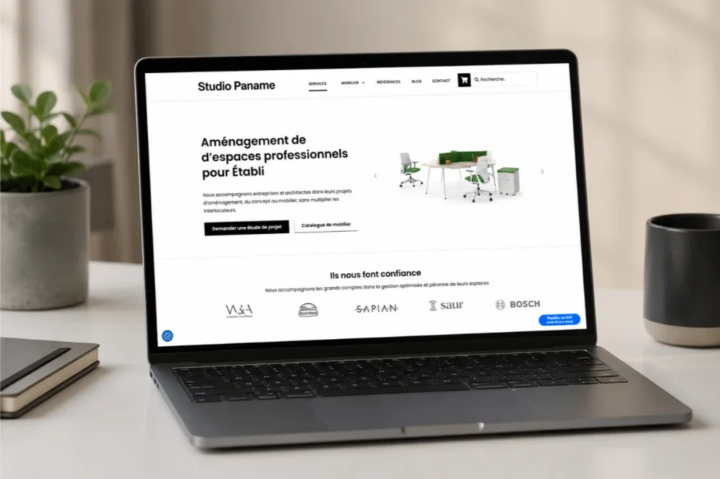 le site de studio paname sur laptop